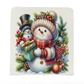 Christmas snowman pillowcase with linen texture and festive holiday illustration - 49*58cm / Double Snowman (TYT14-22)