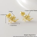 Golden cupid angel earrings in 3-layer gold plating featuring hand-held bow and arrow - Cupid (ET12-1)