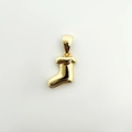 Gold plated Christmas stocking pendant charm with a polished finish for DIY jewelry - Gold Smooth Stocking (NAG05-5)