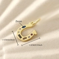 Gold horseshoe charm with multicolor zircons, 1.1x1.3cm fashion jewelry accessory - Gold Plated Horseshoe (NAK08-7)
