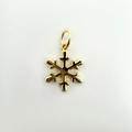 Golden snowflake pendant charm with polished mirror finish and circular bail for DIY jewelry - Gold Snowflake (NAG07-3)