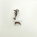Polished silver reindeer pendant charm with detailed antlers for DIY jewelry making - Silver Elk (NAG06-8)
