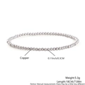 Silver plated copper bead stretch bracelet with 3mm polished metallic round beads - 3mm Bead (NZ05-9)