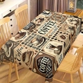 Vintage coffee themed rectangular tablecloth with latte design in beige and brown - Retro Coffee Theme (ZB699-3) / 40x60cm Brushed Fabric