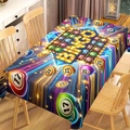Bingo game pattern rectangular tablecloth for parties with colorful balls and coins - Bingo Game Theme (ZB699-4) / 40x60cm Brushed Fabric
