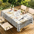 Nappe rectangulaire créative thème café avec motifs vintage tasses à café et papillons - Illustration Café Rétro (ZB699-7) / 40x60cm Tissu Brossé