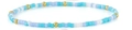 Handmade light blue and white Heishi bead bracelet with 18K gold plated cross charm - Gold Plated Blue Clay (NAI10-5)