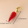 Mini red chili pepper pendant in gold-plated finish with dimensions 1.7cm by 0.5cm - Real Gold Plated / Red Chili (NAK09-1)