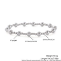 Silver copper beaded bracelet with cross pendant and varied bead sizes for women - 3mm and 6mm Bead (NZ06-2)