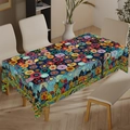 Nappe artistique avec illustration de ville européenne et motifs floraux colorés - Illustration de Ville d'Art Européenne (ZB699-17) / 40x60cm Tissu Brossé