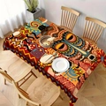 Nappe à motifs ethniques africains avec masques géométriques pour décor de salle à manger - Motif d'Art Ethnique Africain (ZB699-19) / 40x60cm Tissu Brossé