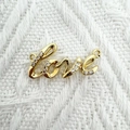 Λουστρέ επιχρυσωμένο μενταγιόν Love 18k με λευκά ζιργκόν για DIY κατασκευή κοσμημάτων - Επιχρυσωμένο Love (NAB06-8)