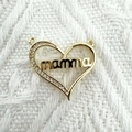 Επίχρυσο μενταγιόν καρδιά 18k με επιγραφή mamma και αστραφτερές πέτρες ζιργκόν - Επιχρυσωμένο Mamma (NAC03-5)