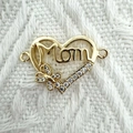 Επίχρυσο μενταγιόν καρδιά Mom 18k με πεταλούδα και αστραφτερούς κρυστάλλους - Επιχρυσωμένο Πεταλούδα Mom (NAC03-6)