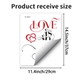 Detailliertes Produktblatt für Love Is In The Air Wandaufkleber in 29x37 cm Größe - Romantischer Slogan und Herz-Stil (PH_QTB327)