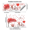 Valentijnsdag muursticker kabouter en hartjesfiets maten 29x60cm en 80x110cm afgewerkt - Hartjesboom Kabouter Fiets (PH_QTB329)