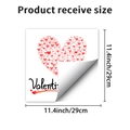 Tabla de tallas detallada del adhesivo de pared de corazón rosa para San Valentín, 29 cm - Estilo PH_QTB328