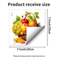 Dettaglio adesivo murale cesto di frutta 29cm con texture vivide di mele e uva - Stile Cesto Di Frutta (PH_QTB362)