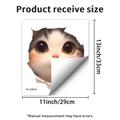 Gráfico de medidas para pegatina de pared gato 3D, tamaño 29x33 cm para hogar - Estilo Gato Calicó (PH_QTB376)