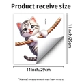 Dimensiones detalladas de pegatina de pared de gato escalando de 29cm x 29cm - Gatito de Rayas Grises Trepando (PH_QTB365)