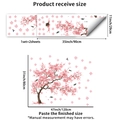 Specifiche delle dimensioni per adesivi murali con ciliegio rosa e uccelli volanti - Stile Albero di Ciliegio e Uccello (PH_QTB404)