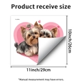 Detalle del adhesivo de pared de perro yorkshire con corazón mide 29x26cm - Estilo Yorkshire Terrier Corazón (PH_QTB396)