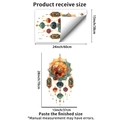 Dettaglio dell'adesivo murale mandala loto con layout originale e dimensioni decorative - Motivo Loto Mandala (PH_QTB401)