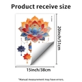 Specifiche dimensionali per adesivo murale loto acquerello con decorazione lanterna appesa - Stile Lanterna Loto Acquerello (PH_QTB403)