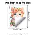 Detail showing dimensions of 29x37cm for the cartoon orange cat self-adhesive wall sticker - Cartoon Flower Cat (PH_QTB426)