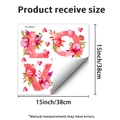 Détails des dimensions de 38x38 cm du sticker mural LOVE floral pour décoration - Style LOVE Floral Aquarelle (PH_QTB427)