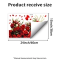 Detalle de adhesivos estáticos para ventanas con rosas rojas y medidas 60x38 cm - Patrón Floral de Rosa Roja (JDT-A426)