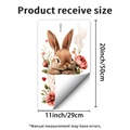 Detail der Hasen-Wandsticker mit selbstklebender Dicke und floralen Herzmustern - Hase in Tasse (PH_QTB449)
