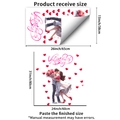 Detalle de pegatinas de pared de San Valentín que muestra dimensiones reales y montaje - Estilo Pareja Dibujos Animados Abrazándose (PH_QTB442)
