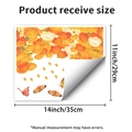 Detailed product size layout showing colorful floral toilet stickers and butterflies decal - Orange Yellow Flower Butterfly Style (PH_QTB439)