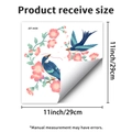 Details der JDT-A430 Kirschblüten Vogel Fenstersticker mit Maßen 29x29cm - Blumen und Vogelmuster(JDT-A430)
