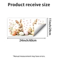 Easter rabbit and egg wall sticker dimensions showing 11x24 inch size for home decor - Rabbit with Easter Eggs Style (PH_QTB463)
