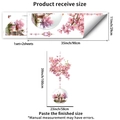 Wandtattoo-Set mit rosa Kirschblüten, Layout 35x11 Zoll und fertige Größe von 39x23 Zoll - Kirschblütenhaus Landschaftsmuster (PH_QTB500)
