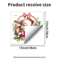 Detail showing 15x15 inch cute cartoon rabbit and flower wall sticker dimensions - Sleeping Bunny in Basket Style (PH_QTB465)