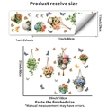Dettaglio degli adesivi murali con fiori e farfalle in due fogli da 29x80cm - Motivo Pianta Appesa Farfalla Acquerello(PH_QTB495)