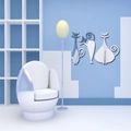 Set de pegatinas de pared espejo 3D de gatos en acrílico azul y blanco decorativas - Plateado