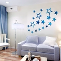 Pegatinas de pared espejo estrella acrílico azul para techo de salón moderno - Azul