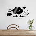 Stickers muraux 3D nuage sourire en acrylique miroir pour déco de chambre enfant - Noir