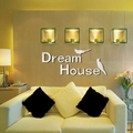 Detalle del vinilo decorativo 3D Dream House de acrílico con pájaros en pared de salón - Plateado