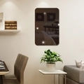 Sticker mural miroir en acrylique marron moderne avec motif d'étoiles blanches déco - Noir