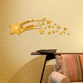 Pegatinas de pared de espejo acrílico dorado con estrellas para salón moderno - Dorado