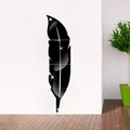 Pegatinas de pared espejo pluma 3D de acrílico para decoración moderna de hogar - Hacia la Izquierda (XN011S) / Pequeño / Negro