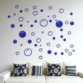 Pegatinas de pared de espejo acrílico azul con forma de burbujas para sala de estar - Azul