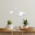 Détail des stickers muraux miroirs éléphants en acrylique avec cœurs dans un décor - Éléphant Mignon [Argent]