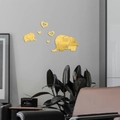 Détails du stickers muraux miroir éléphant en acrylique doré avec motifs de cœurs - Éléphant Mignon [Or]