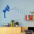 Adesivo murale specchio 3D fata che soffia stelle in acrilico blu per decorazioni - Blu